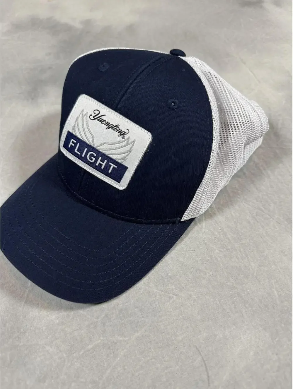 Yuengling FLIGHT Beer Navy White Trucker Hat Mesh Snapback Patch Cap